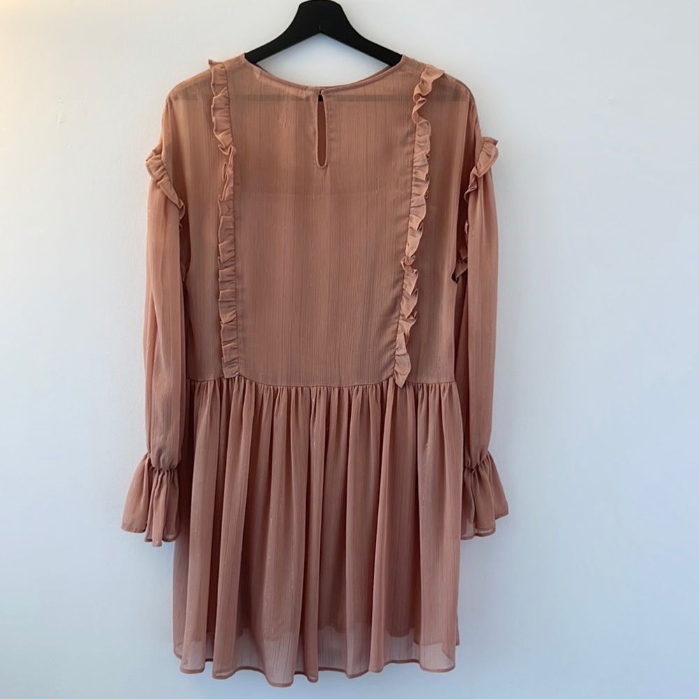 ZARA Chiffon Ruffle Mini Dress - Small - Picture 2 of 5